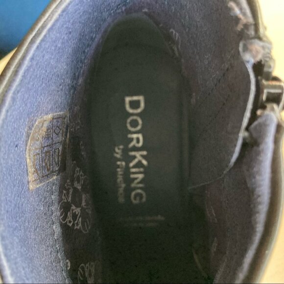 DORKING Sz 40 by Fluchos Made In Spain Inner Zipper Stacked Heel Leather Booties - Picture 5 of 9